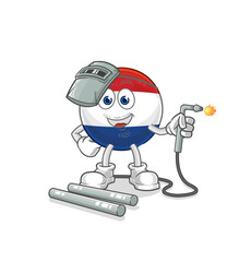 Netherlands welder mascot. cartoon vector