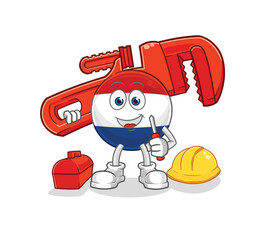 Netherlands plumber cartoon. cartoon mascot vector