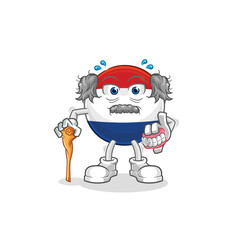 Netherlands white haired old man. character vector