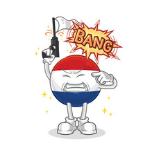 Netherlands warning shot mascot. cartoon vector