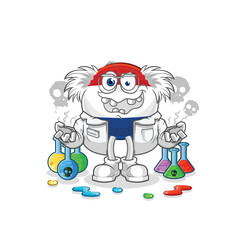 Netherlands mad scientist illustration. character vector