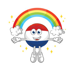 Netherlands with a rainbow. cartoon vector