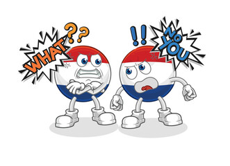 Netherlands arguing each other cartoon vector