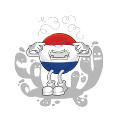 depressed Netherlands character. cartoon vector
