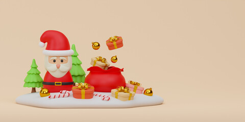 Abstract Christmas festival. Background Christmas wallpaper. 3d Render rendering