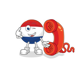 Netherlands call mascot. cartoon vector