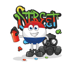 Netherlands graffiti artist vector. cartoon character
