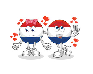 Netherlands dating cartoon. character mascot vector