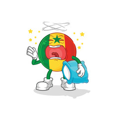 senegal yawn character. cartoon mascot vector