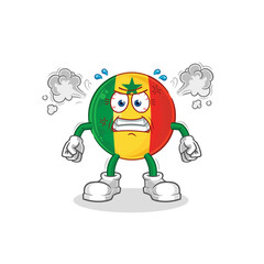 senegal very angry mascot. cartoon vector