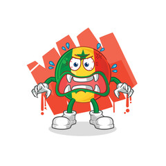 senegal monster vector. cartoon character
