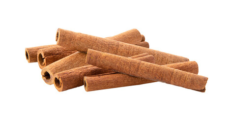 Cinnamon sticks stacked isolated on transparent png