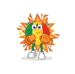 senegal boxer character. cartoon mascot vector