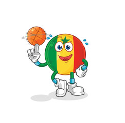 senegal playing basket ball mascot. cartoon vector