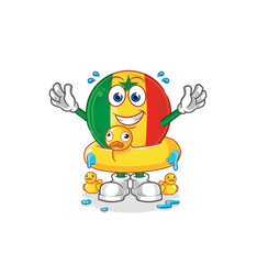 senegal with duck buoy cartoon. cartoon mascot vector