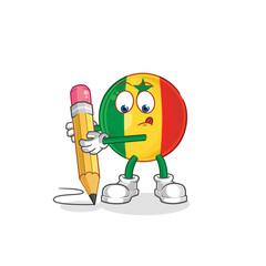 senegal write with pencil. cartoon mascot vector