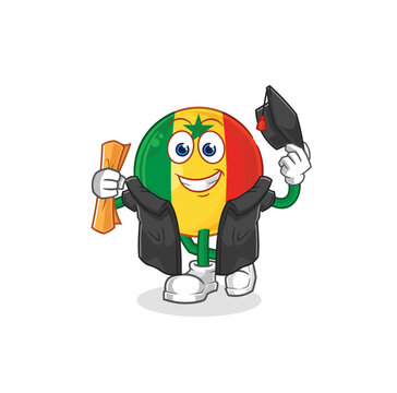 Senegal Graduation Vector. Cartoon Character