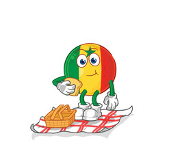 senegal on a picnic cartoon. cartoon mascot vector