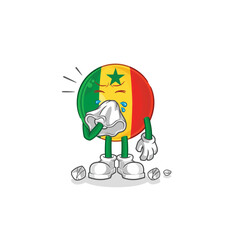 senegal blowing nose character. cartoon mascot vector
