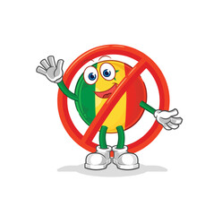 say no to senegal mascot. cartoon vector