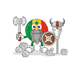 senegal viking with an ax illustration. character vector