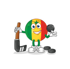 senegal playing hockey vector. cartoon character