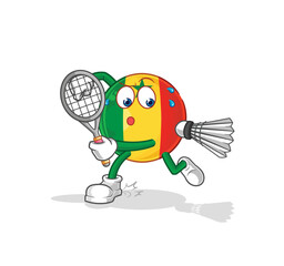 senegal playing badminton illustration. character vector