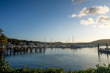 Fototapeta premium tourists walking at hamilton island in queensland Australia, during summer at the great barrier reef