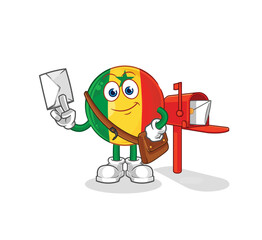 senegal postman vector. cartoon character