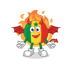 senegal demon with wings character. cartoon mascot vector