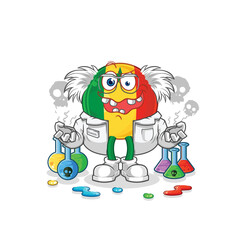 senegal mad scientist illustration. character vector