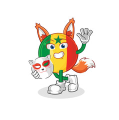 senegal japanese fox character. cartoon mascot
