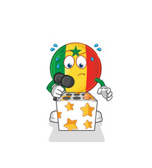 senegal play whack a mole mascot. cartoon vector