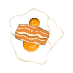 two eggs sunny side up with two bacon