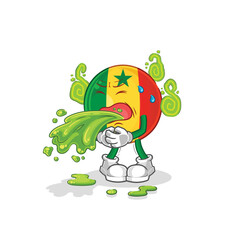 senegal throw up cartoon. cartoon mascot vector