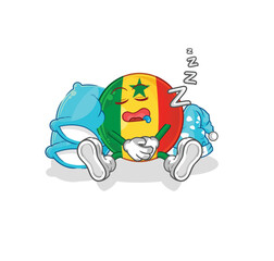 senegal sleeping character. cartoon mascot vector