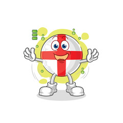 england full battery character. cartoon mascot vector