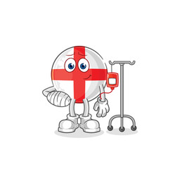 england sick in IV illustration. character vector