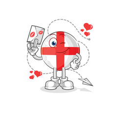 england hold love letter illustration. character vector