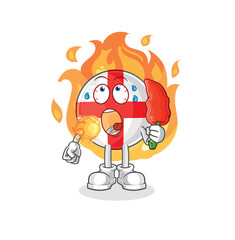 england eat hot chilie mascot. cartoon vector