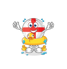 england with duck buoy cartoon. cartoon mascot vector