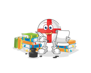 england writer vector. cartoon character