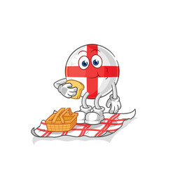 england on a picnic cartoon. cartoon mascot vector