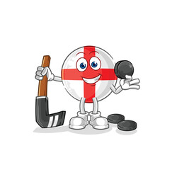 england playing hockey vector. cartoon character