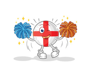 england cheerleader cartoon. cartoon mascot vector