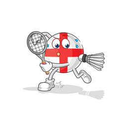 england playing badminton illustration. character vector