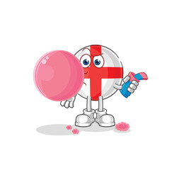 Naklejka na ściany i meble england chewing gum vector. cartoon character