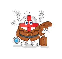 england detective vector. cartoon character