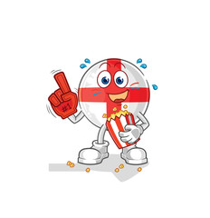 england fan with popcorn illustration. character vector