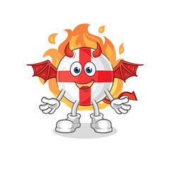england demon with wings character. cartoon mascot vector
